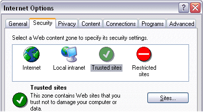 Internet Explorer's Content Zone's